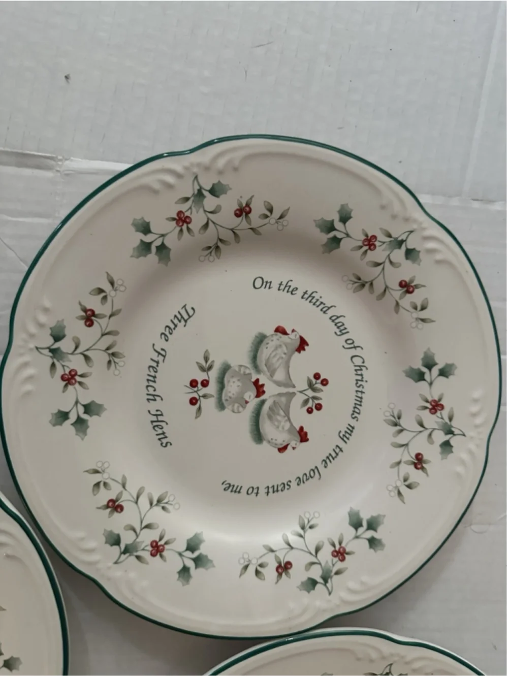 Pfaltzgraff 12 Days of Christmas Days 1-5 Winterberry Set of 5 Appetizer Plates